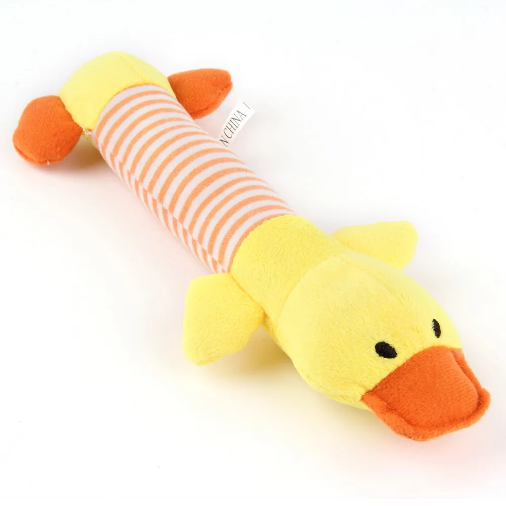 New Dog Toys Pet Puppy Chew Squeaker Squeaky Plush Sound Duck Pig & Elephant Toys 3 Designs free shipping