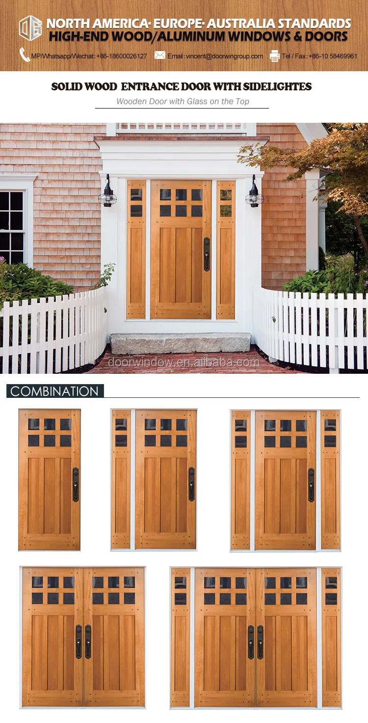 Solid Wood Single Exterior Swing Craftsman Doors exterior single french door