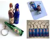 bottle keychain custom wholesale promotional gifts, plastic beer bottle key chain LED CUSTOM LOGO LIGHT
