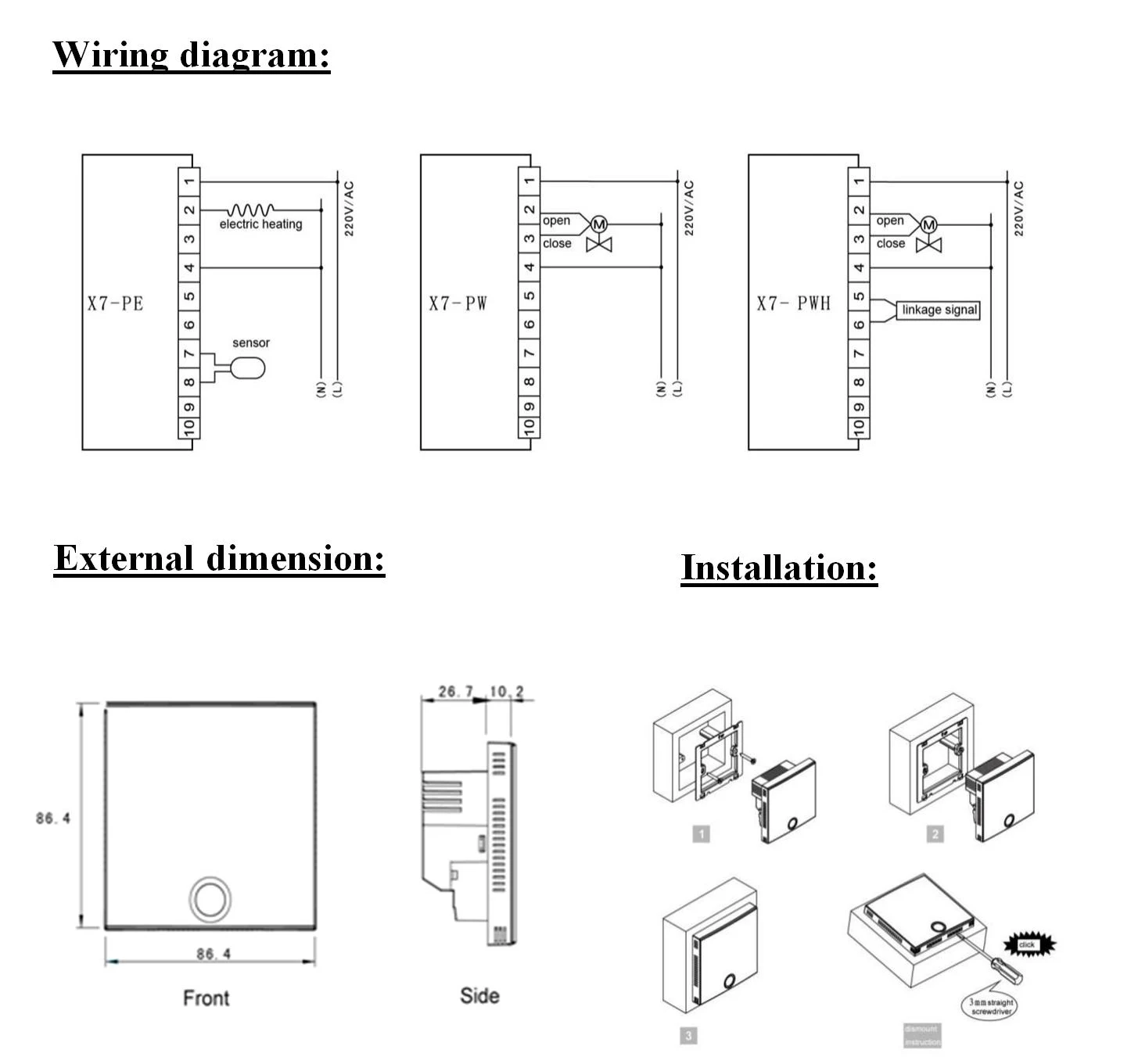 X7 heat wiring