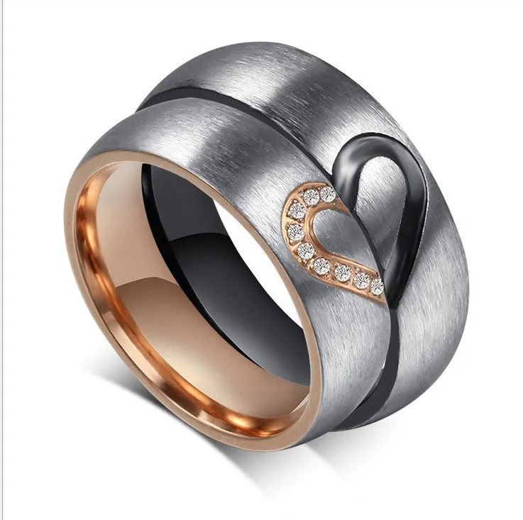 Cheap High Quality Stainless Steel Engagement Wedding Ring Couple Jewelry For Lover, Black and rose gold
Cheap High Quality Stainless Steel Engagement Wedding Ring Couple Jewelry For Lover, Black and rose gold