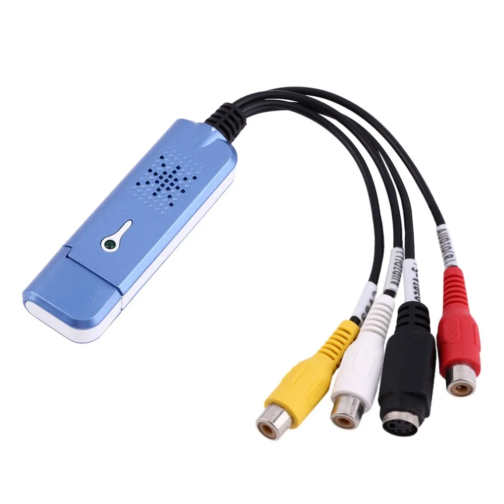 Portable USB 2.0 Easycap Video Audio Capture Card Adapter VHS DC60 DVD Converter Composite RCA Blue Wholesale