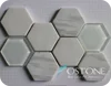 New Design Hexagon Shaped White Color Mozaic Tile Glass For Wall