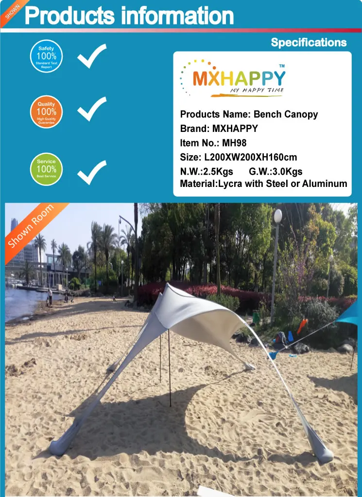 Portable Easy Pop Up Beach Stretch Fabric Sun Shade Tent Canopy Sunshade