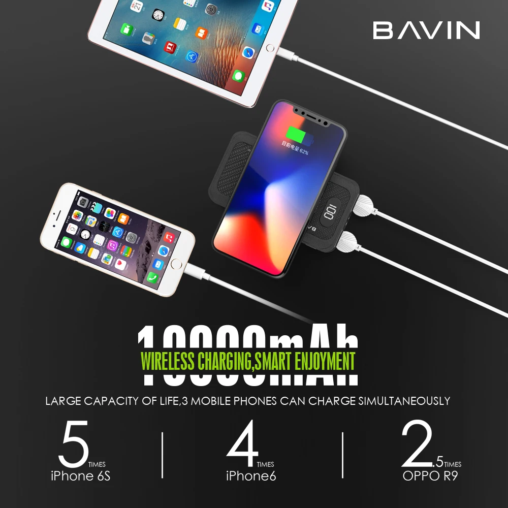 BAVIN wireless charger power bank 10000mah wireless power bank - ANKUX.COM