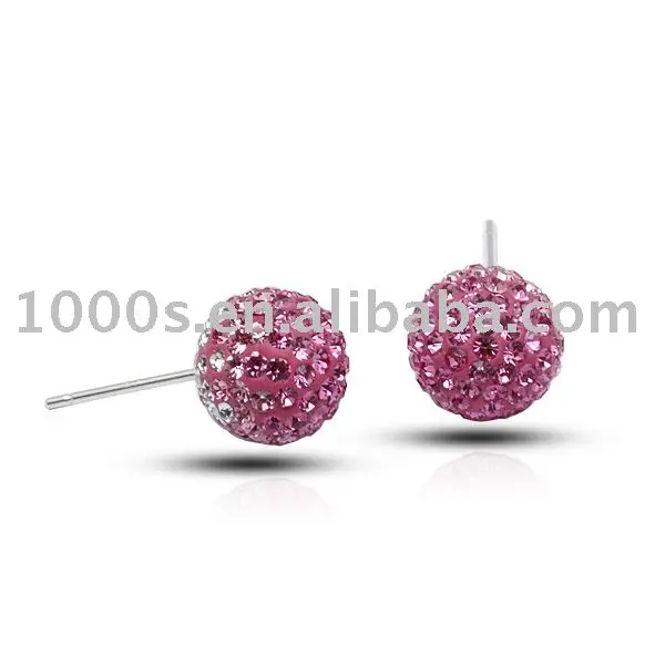 crystal ball stud earring