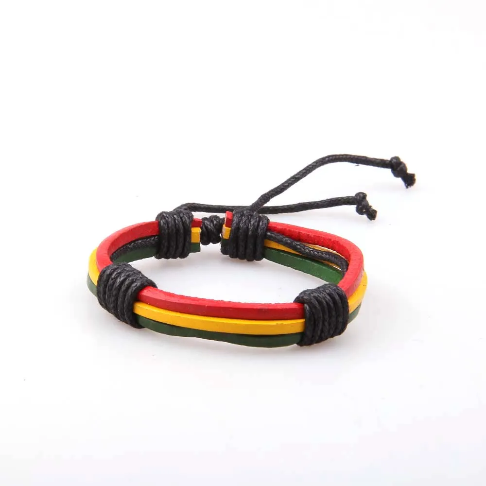 Fashion Bolivia flag jamacia rasta leather bracelet wholesale 
Fashion Bolivia flag jamacia rasta leather bracelet wholesale