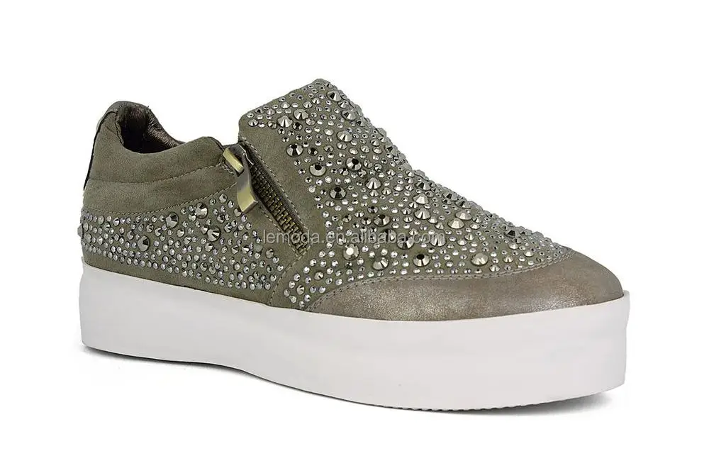 Transferred Rhinestone Cow Suede Women Sneakers / 502 Transferred Rhinestone Cow Suede Women Sneakers / 502