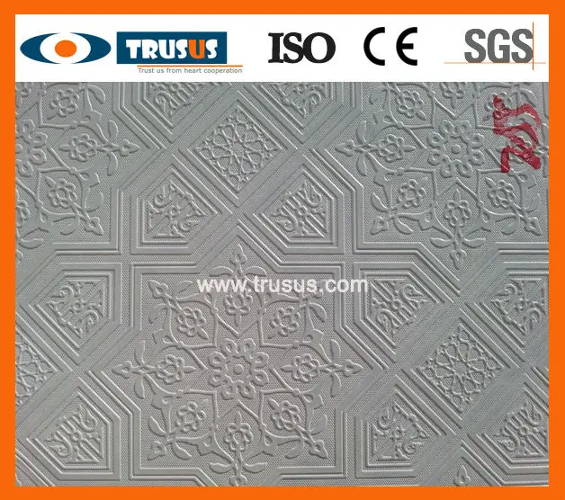 12 Inch Waterproof Bathroom Wall Panels Plastic Embossed Ceiling Tiles