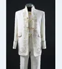 Embroidered Bespoke Formal Men's Wear Customized Groom Wedding Tuxedos (Jacket+Pants+Vest) WB094 designer party wear heavy suit