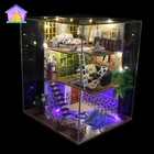Best sell kids wooden diy toys miniature assembling house puzzle game