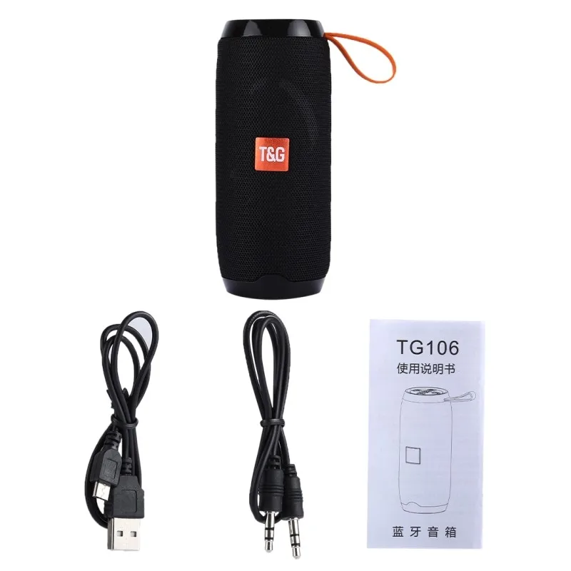 Hot Selling T&G TG106 Portable Wireless BT V4.2 Stereo Speaker with Handle ,Wireless Phone Special Design Speakers Black Color - ANKUX.COM