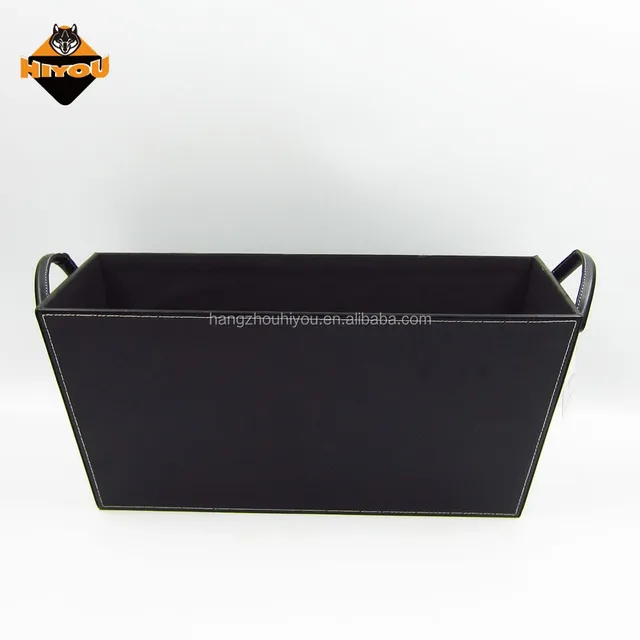 modern design pu leather gift storage basket with handle