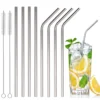 Diameter 6 mm 215 mm long stainless steel straw in bulk package