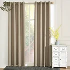 Flame Retardant blackout linen fabric curtain custom made for grommet windows