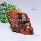 Obsidian Natural Red Obsidian Stone Skull Quartz Crystal Skull Carving