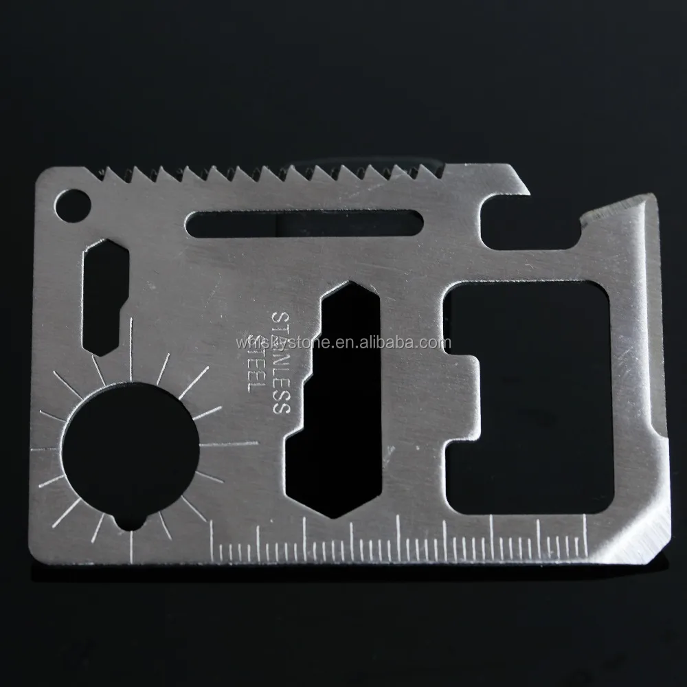 Mini 11 in 1 Stainless Steel Multi Survival Pocket Credit Card Tools
