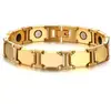 European and American fashion jewelry wholesale 11MM tungsten magnetic Bracelet men Gold trend jewelry health bracelet