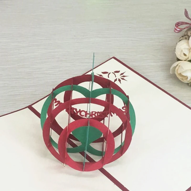 1pcs Peace Fruit Laser Cut 3D Handmade Pop Up Greeting Cards Postcard Kirigami Thanksgiving Day Christmas Birthday Gifts (6)