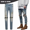 OEM own brand guangzhou jeans market buy jeans in bulk mens ripped Spray destroyer denim jeans 11