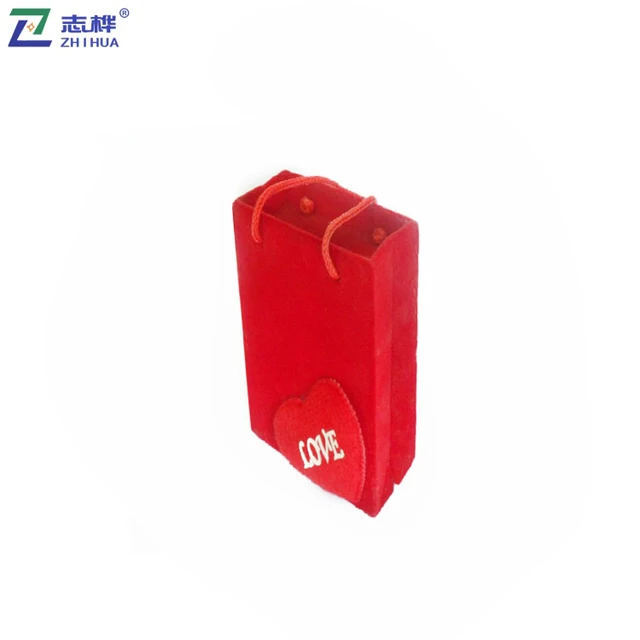 case velvet material gift box shape ring earrings red jewelry