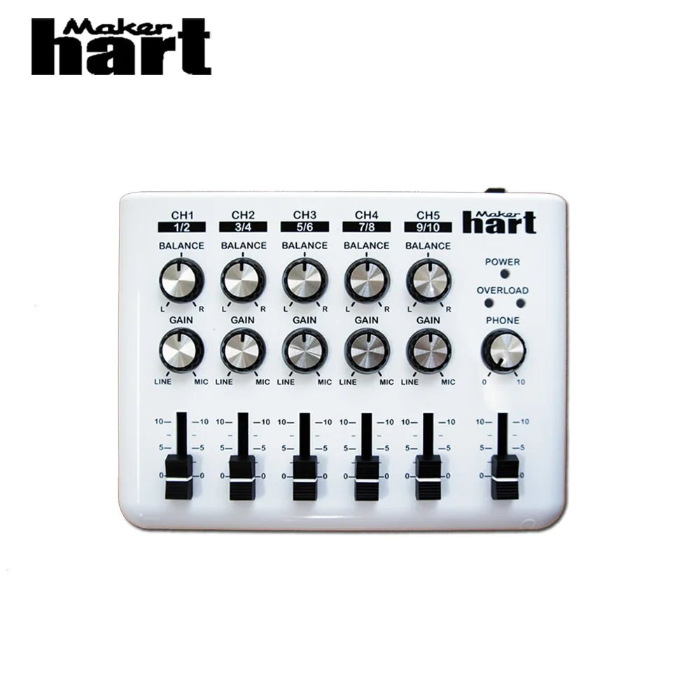 Maker hart 220-240V 3.5mm mini Audio Mixer Dj
