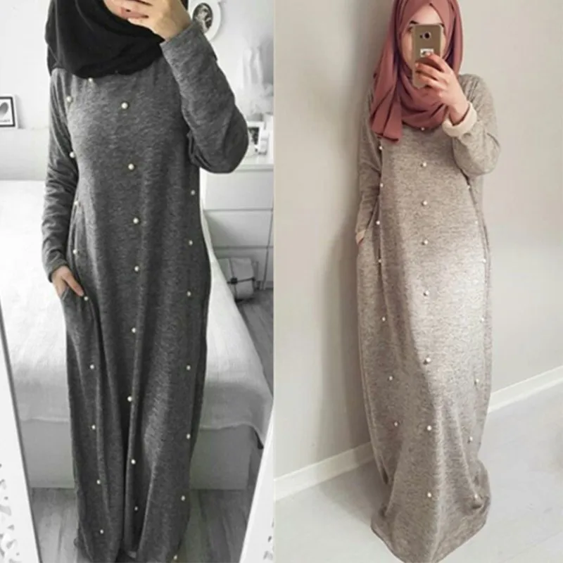 Hot Sale Knitted Cotton Pearl Islamic Clothing Women Long Dresses Casual Turkish Warm Maxi Loose Dress Abaya Full Sleeve ELR90
Hot Sale Knitted Cotton Pearl Islamic Clothing Women Long Dresses Casual Turkish Warm Maxi Loose Dress Abaya Full Sleeve ELR90