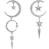 Ed00799c Amazon Hot Sale Korean Silver Jewelry, Wholesale Crystal Moon Star Women Charm Fashion silver jewelry