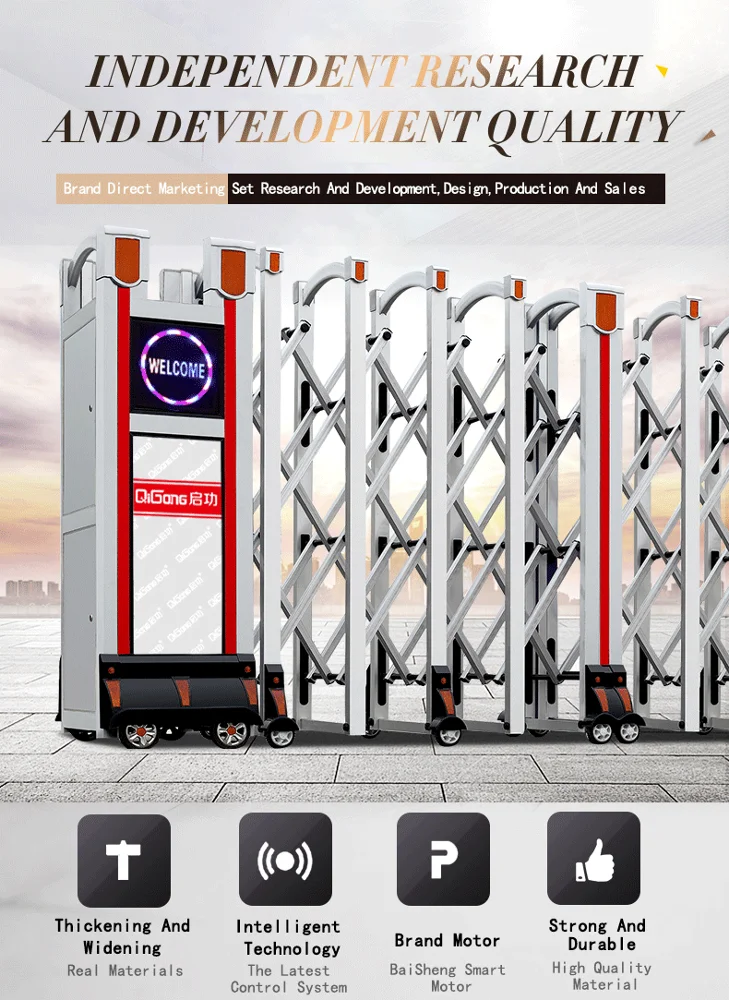 Electric Retractable Security Entrance Design Of School Gate Qg
