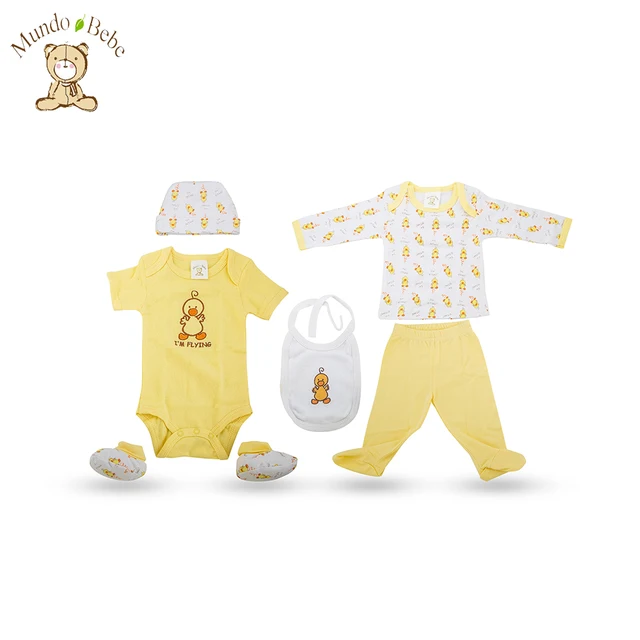 100% cotton 6pcs newborn baby clothing gift set with embroidery