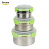 Stainless Steel lunch box airtight food storage container set of 3 with PP lids