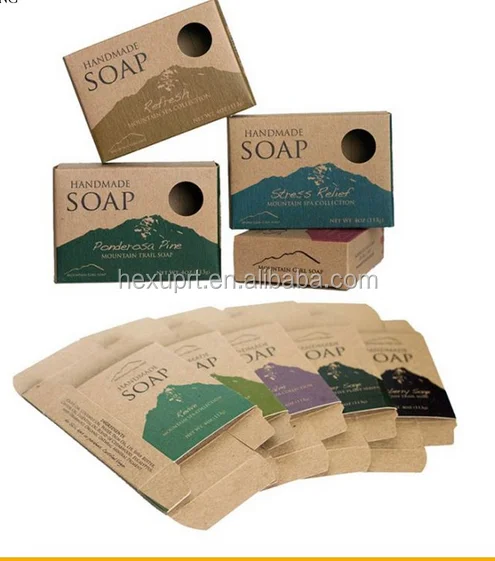 2017 recycled custom folding kraft paper soap packaging paper