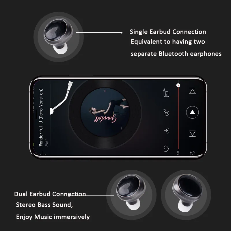 Own Design Elegant Mini Invisible Comfortable TWS Sport Earbuds, Noise Cancelling Hifi Base Music Earphones Headphones Headsets - ANKUX.COM