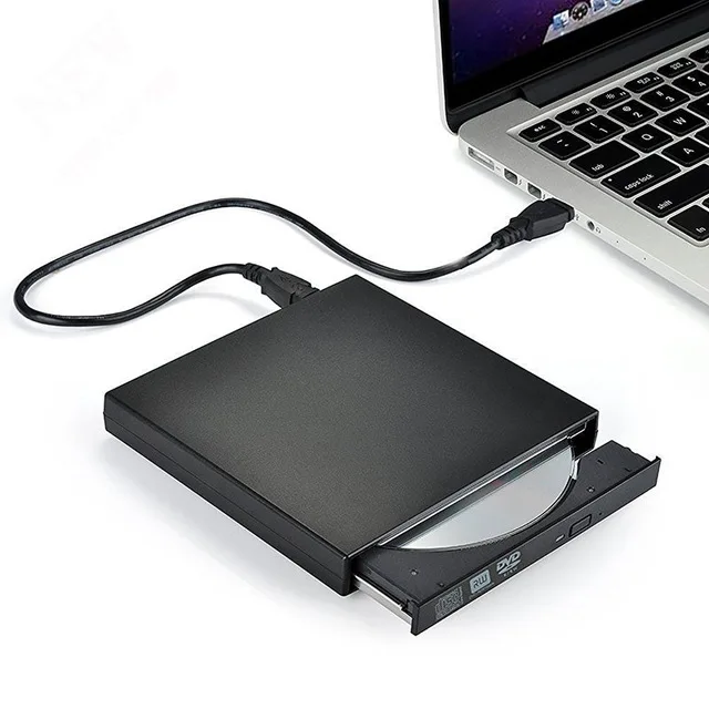 

External DVD ROM Optical Drive USB 2.0 CD/DVD-ROM CD-RW Player Burner Slim Portable Reader Recorder Portatil for Laptop, Black/white dvd combo external dvd drive