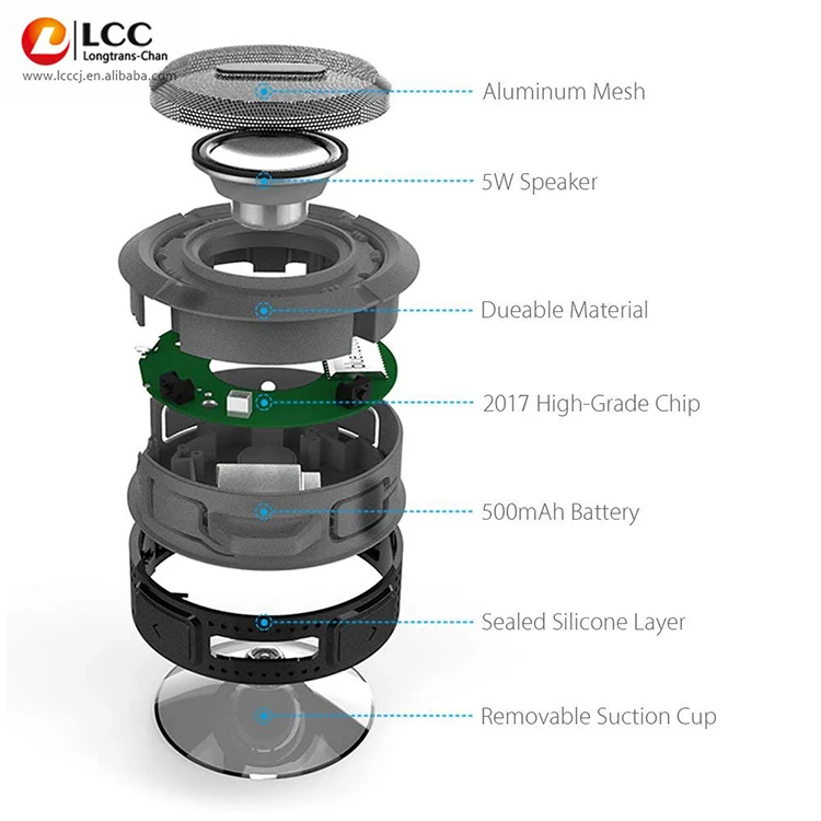 New C6 bluetooths speaker portable waterproof wireless mini speaker with suction cup - ANKUX.COM