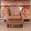 lounge vintage cow brown leather wooden industrial royal armchair and sofa set