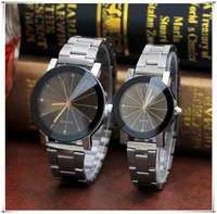 

Couple Watches Fashion Stainless Steel Band Analog Gear Quartz Movement Wrist Watch