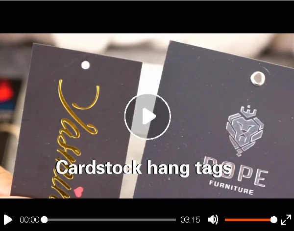 Custom high quality paper card and logo printed hang tag