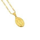 Wholesale Custom Unisex Gold Plated Catholic Virgin Mary Necklace Jewelry
