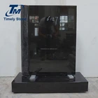 black granite book shaped design bible headstone
