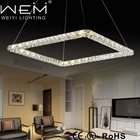 Modern Fancy Indoor Hanging Light Square Crystal Pendant Light Chandelier Fixture LED Ceiling Pendant Lamp