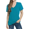 OEM Wholesale V Neck Tshirt Women Plus Size T-shirts 100% Cotton T shirt For Women