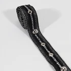 New arrival eyelet webbing trim with stud in wholesale price