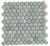 Small 1 " Hexagon Ming Green Marble Wall Design Honed Tile Stone Mosaics