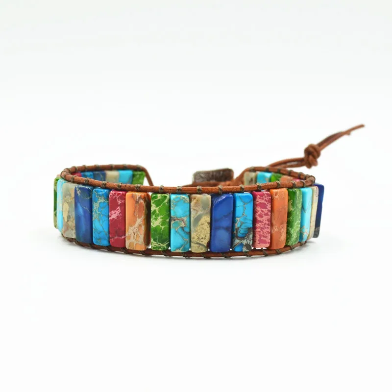 Handmade Single Multilayer Boho Bracelet Natural Stone Women Multicolor Leather Bracelet
Handmade Single Multilayer Boho Bracelet Natural Stone Women Multicolor Leather Bracelet