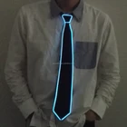 DC-3V Sound Active 10 Colors Light Up LED Neck Tie Glowing EL Wire Neon Light Neck Tie For Festival Party Gala Decoration