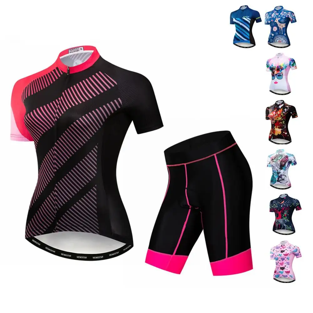 Wholesale Custom Women's Cycling Jersey & Shorts Set 3D Padded Short Pants Short Sleeve Breathable Bike Shirt Bicycle Clothing
Wholesale Custom Women's Cycling Jersey & Shorts Set 3D Padded Short Pants Short Sleeve Breathable Bike Shirt Bicycle Clothing