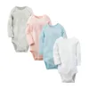 Wholesale Custom newborn Oragnic Cotton Long Sleeve Style baby boy girl clothes blank Baby Romper