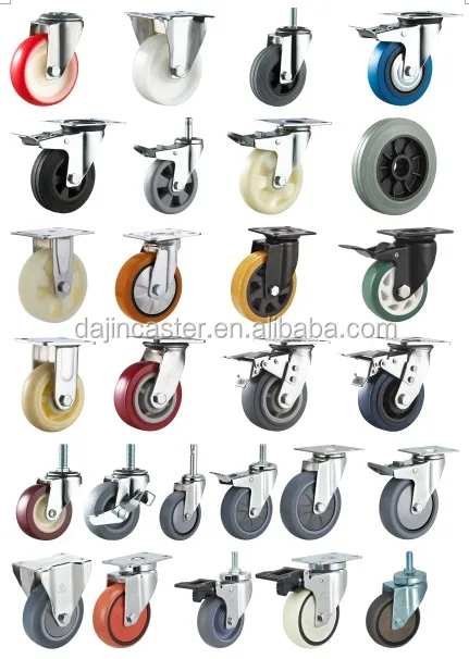 32mm Cheap Furniture Swivel with Brake Small Rubber Caster wheels