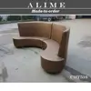 Alime CBT516 cheap modern night club brown leather semi booth seating design